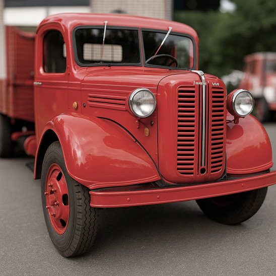 Kuvituskuva väritettynä Austinista 1948 Austin K4LV Kuva: Linjuri.1g.fi.